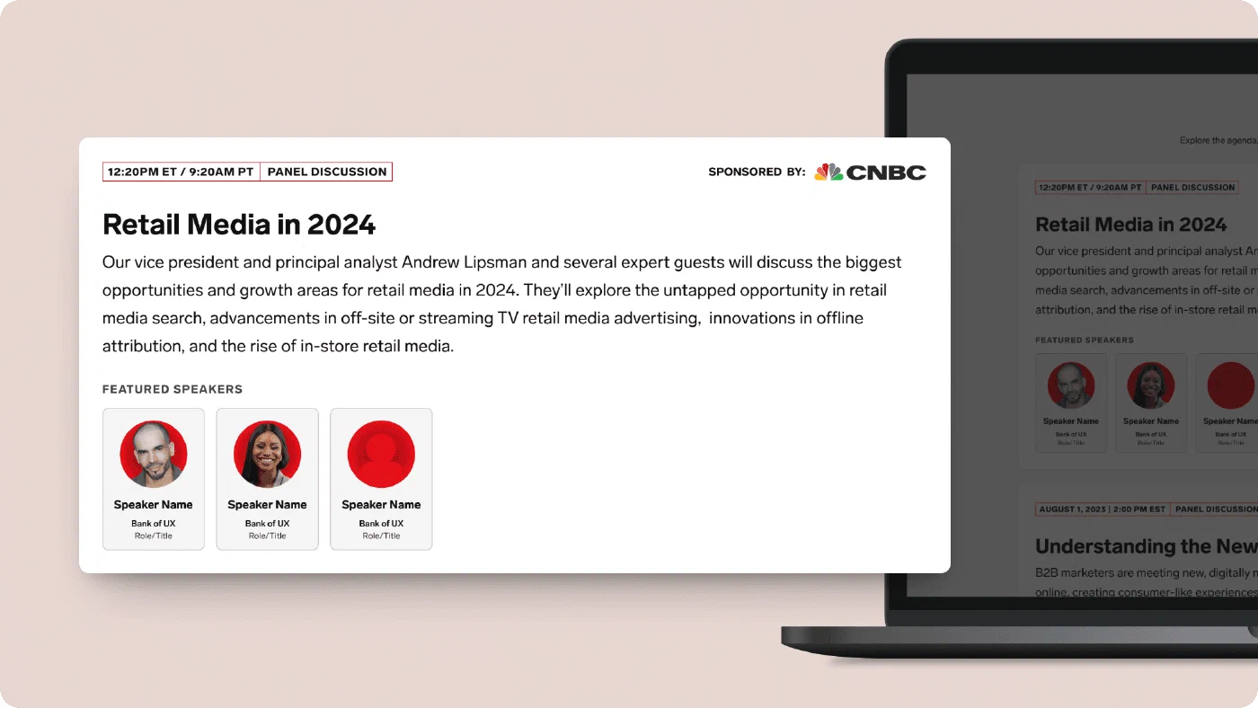 Responsive Attention Virtual Summit event page layouts