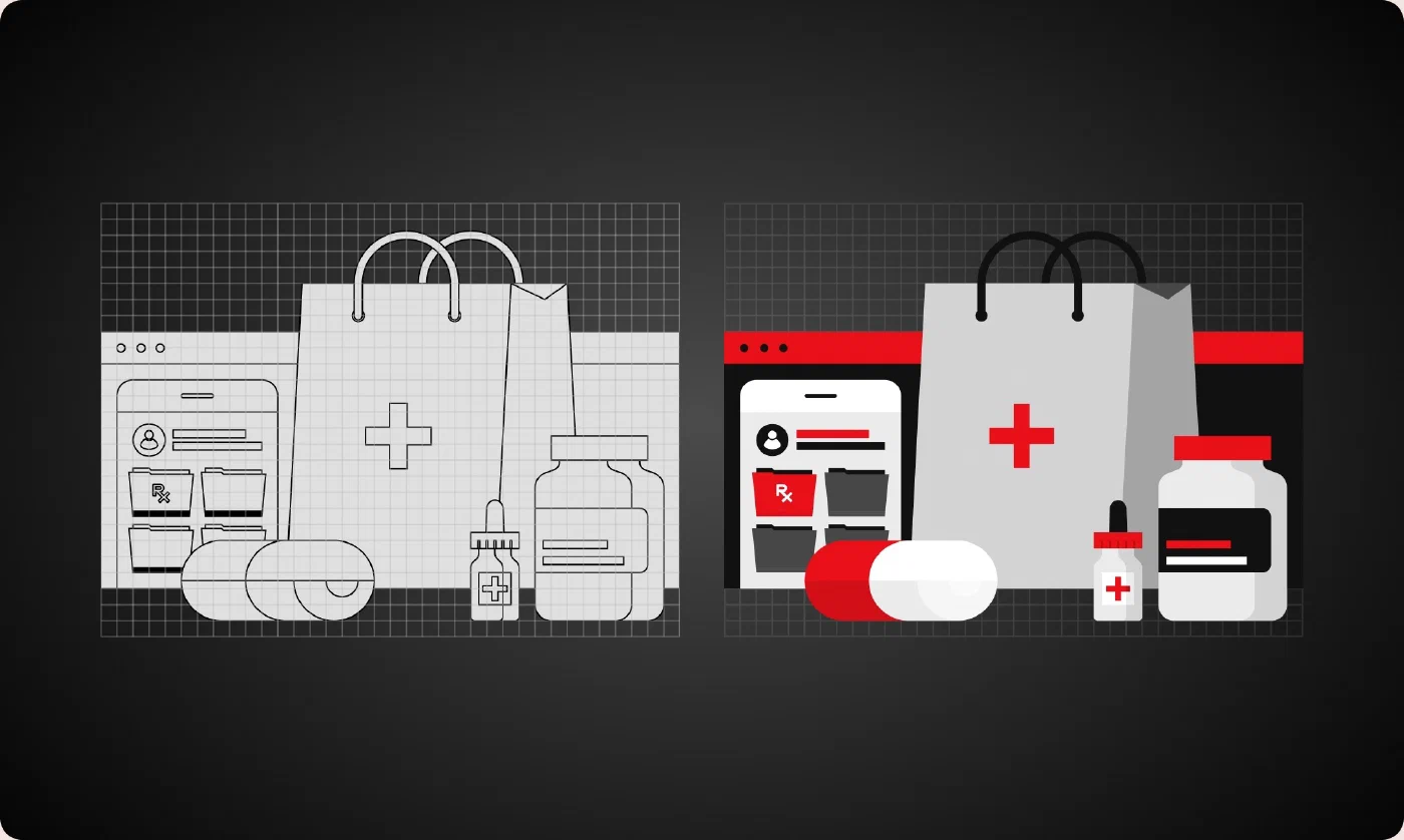 Ecommerce and retail coverage area illustration