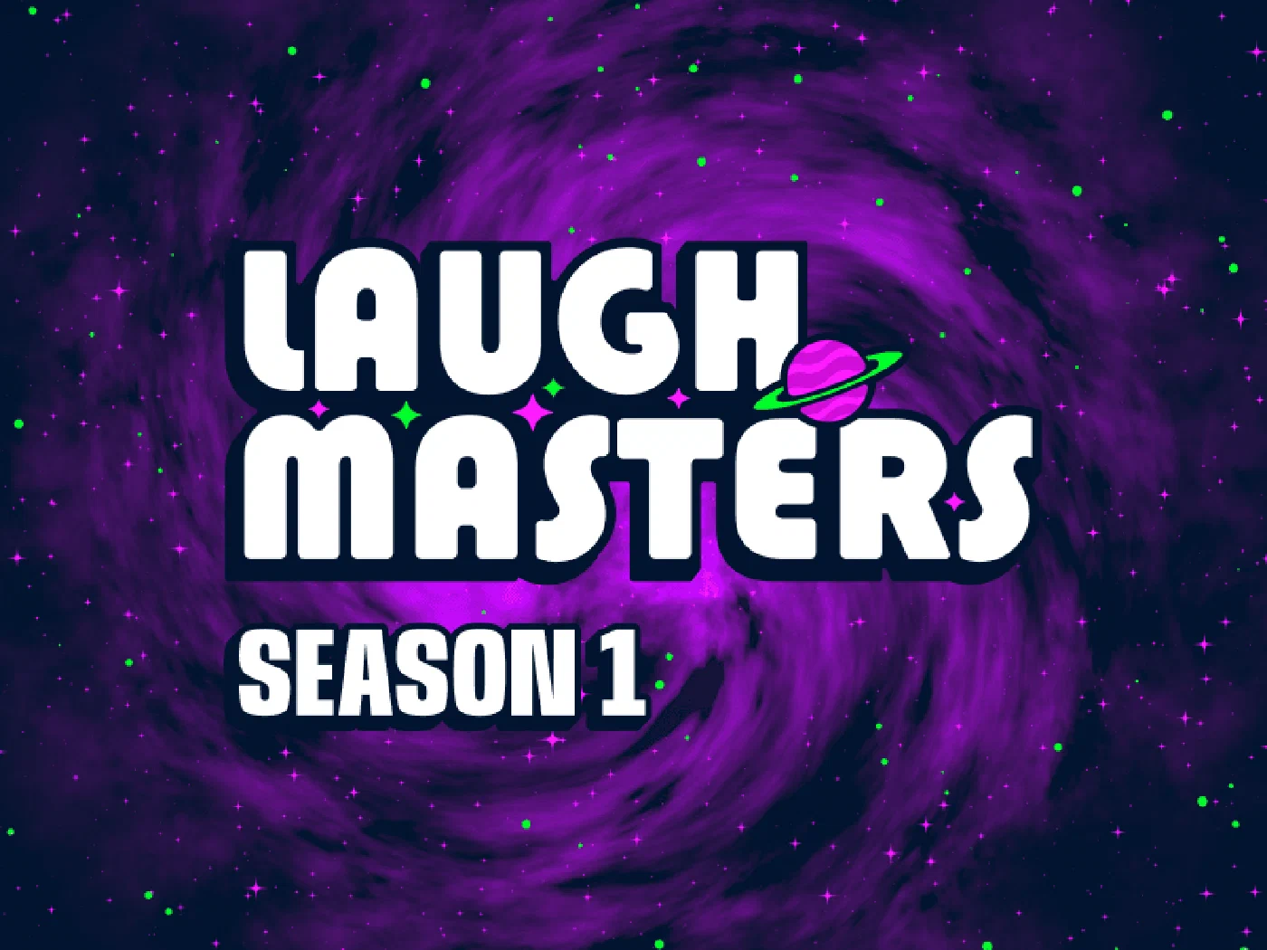 Retro-futurist visual identity for Laugh Masters' first live show