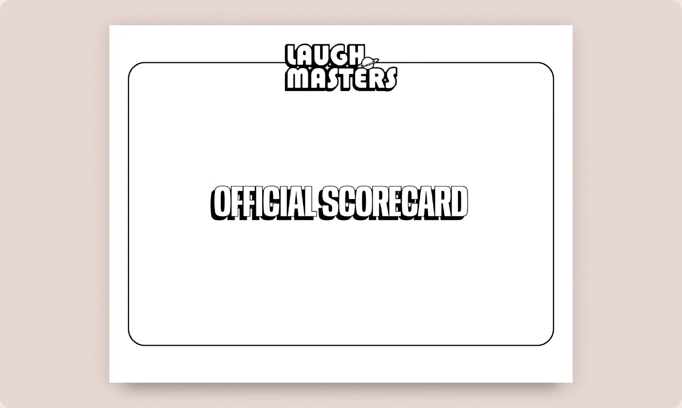 Laugh Masters live show materials in use